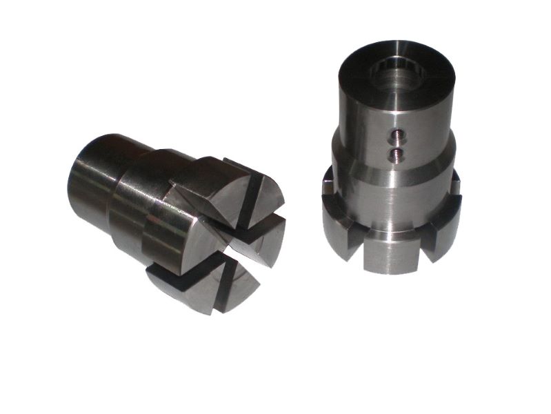 stainless steel CNC turned part with milling slots for precision mechanical assembly