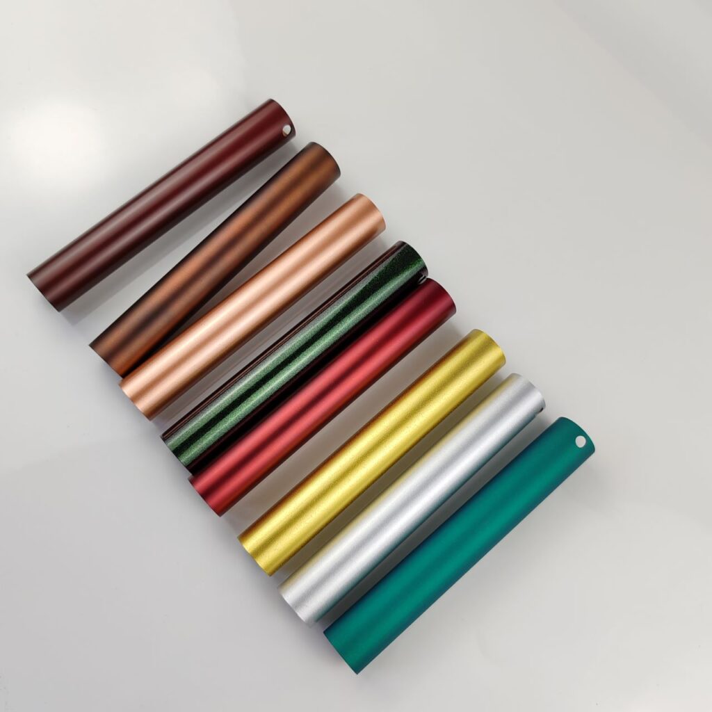 Custom liquid painting surface finish available in multiple colors for metal and plastic components