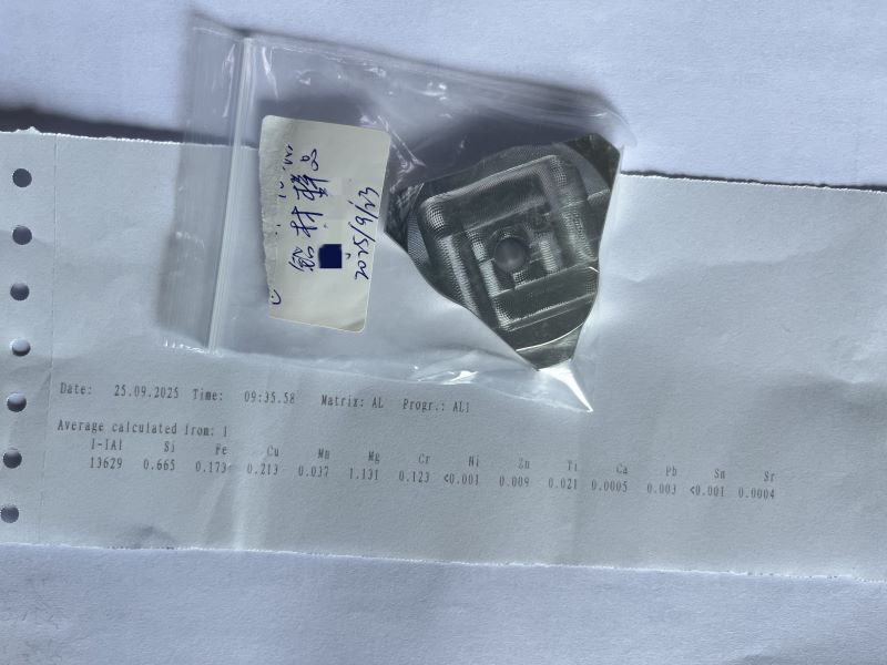 6061-T6 AL Composition test result in Machining