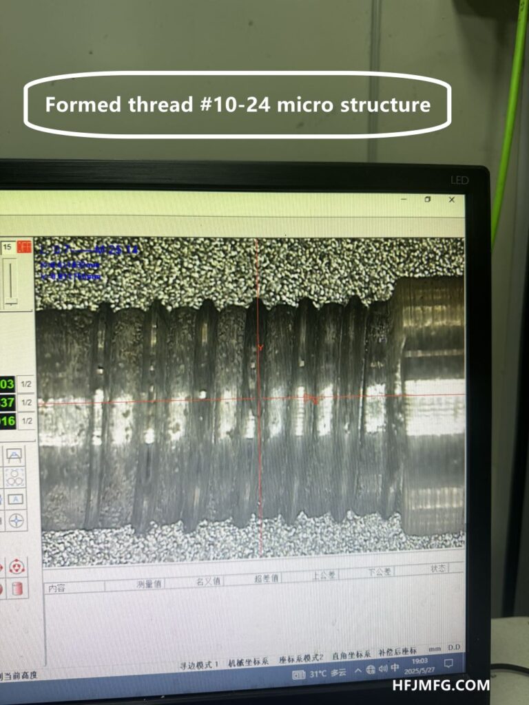 HFJ #10-24 Formed thread micro structure