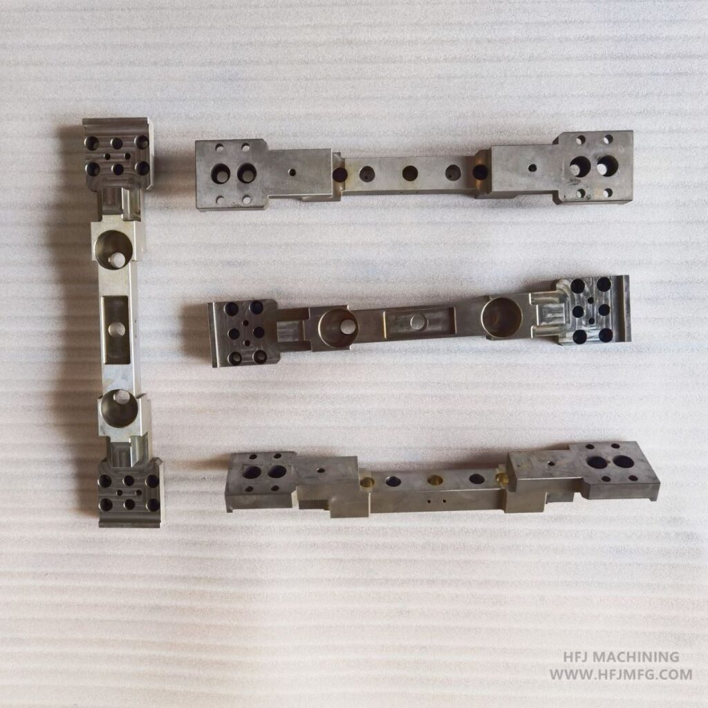 Complex CNC milled metal parts with multiple holes and precision features