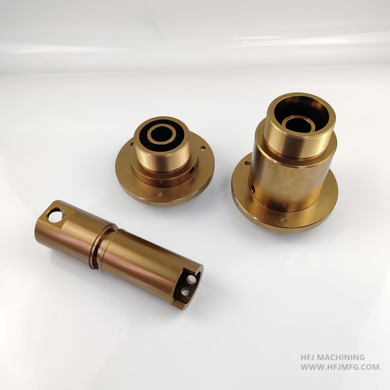 Custom CNC turned brass components with threads and precision features