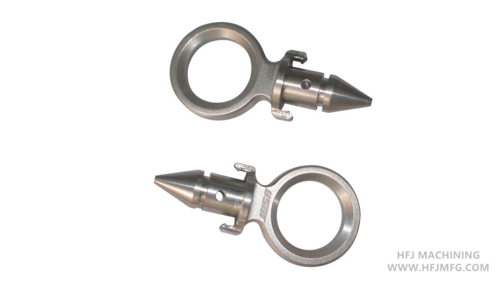 Precision metal part combining CNC machining and EDM for sharp internal slots and fine details
