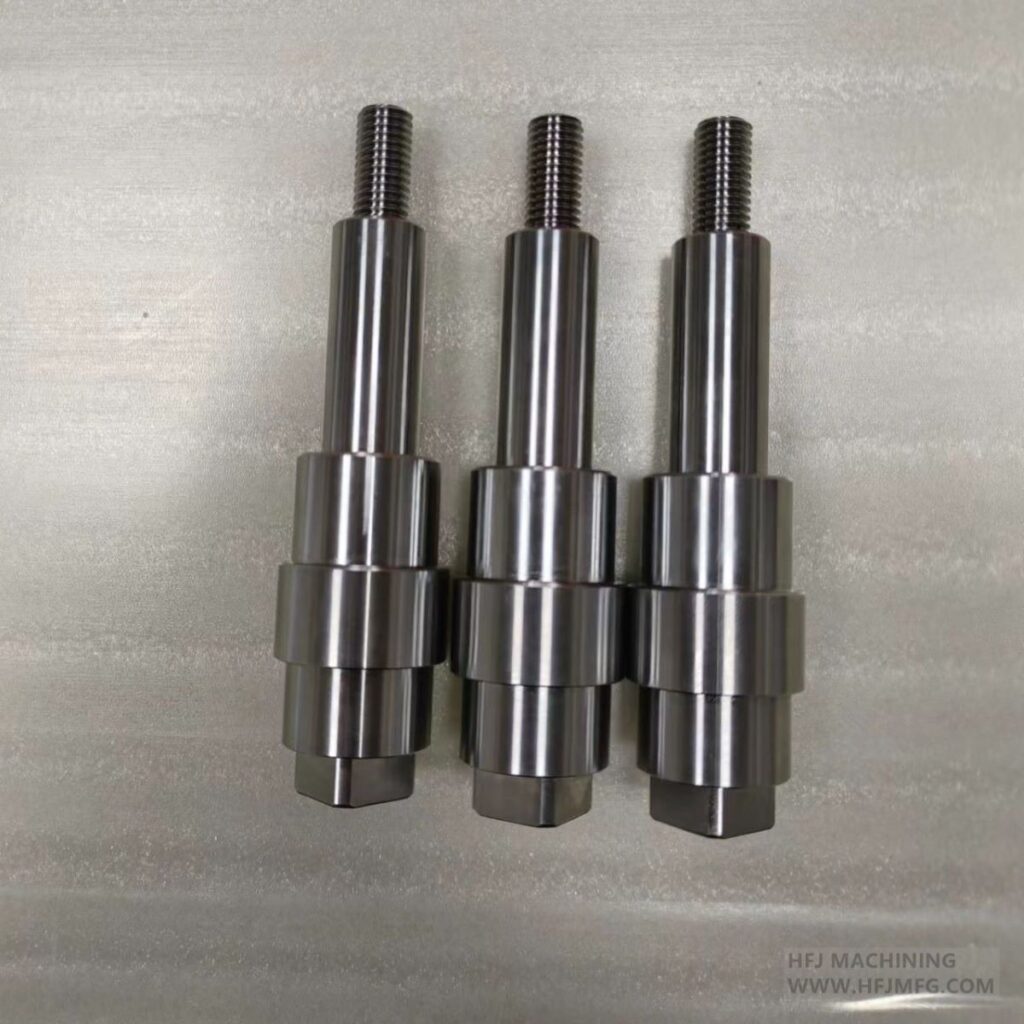 Precision CNC turned stainless steel shafts with threaded ends
